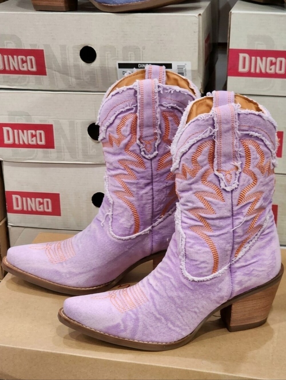 Dingo Lavender Cowboy Boots  Y'all Need Dolly Western Boots - Snip Toe Size 10 - Picture 6 of 16